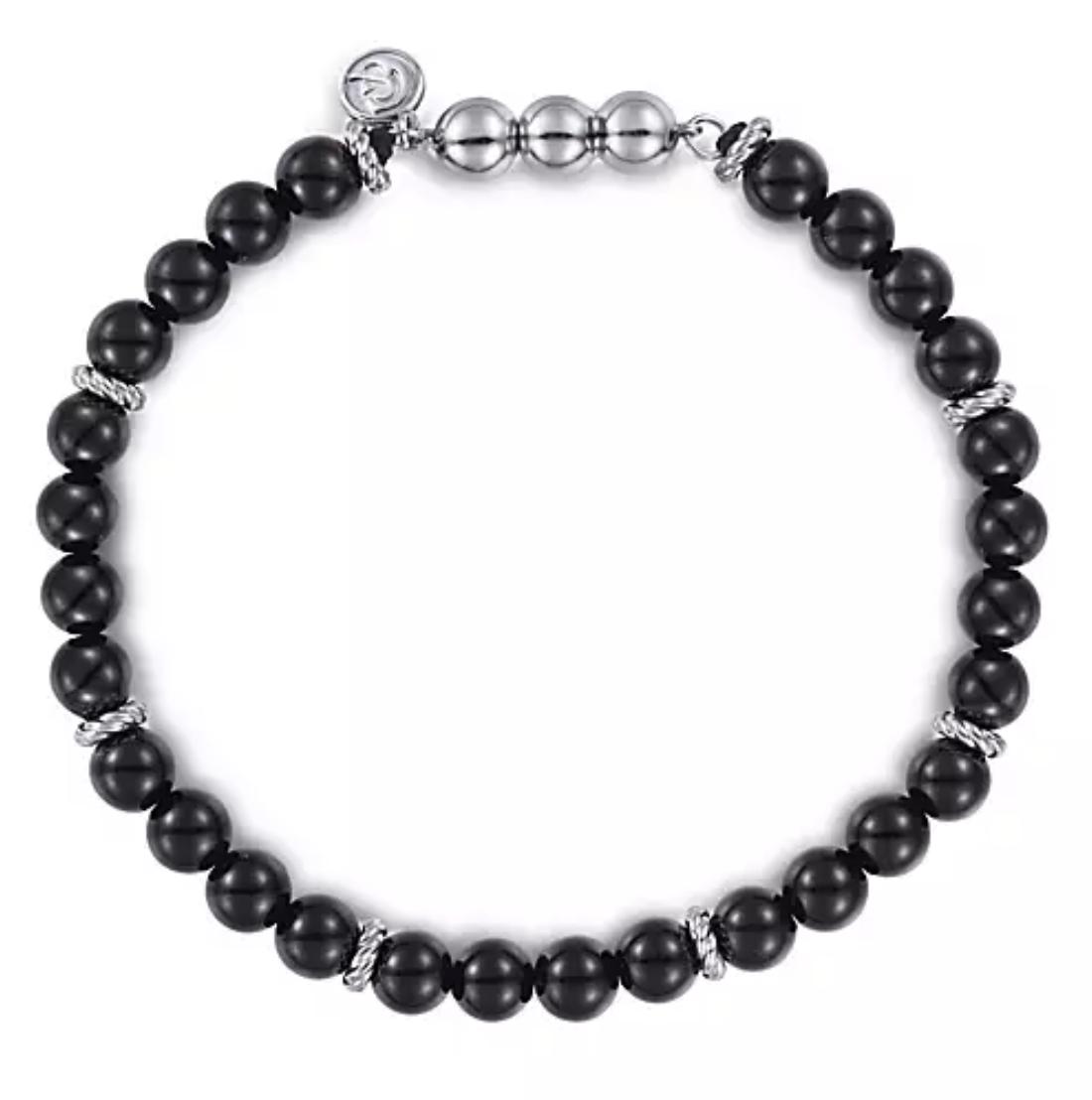 Gabriel & Co. Sterling Silver Black Onyx Beaded Bracelet