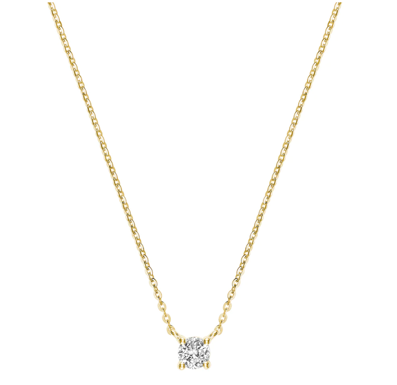 10 Karat Yellow Gold 0.07CT Diamond Solitaire Necklace