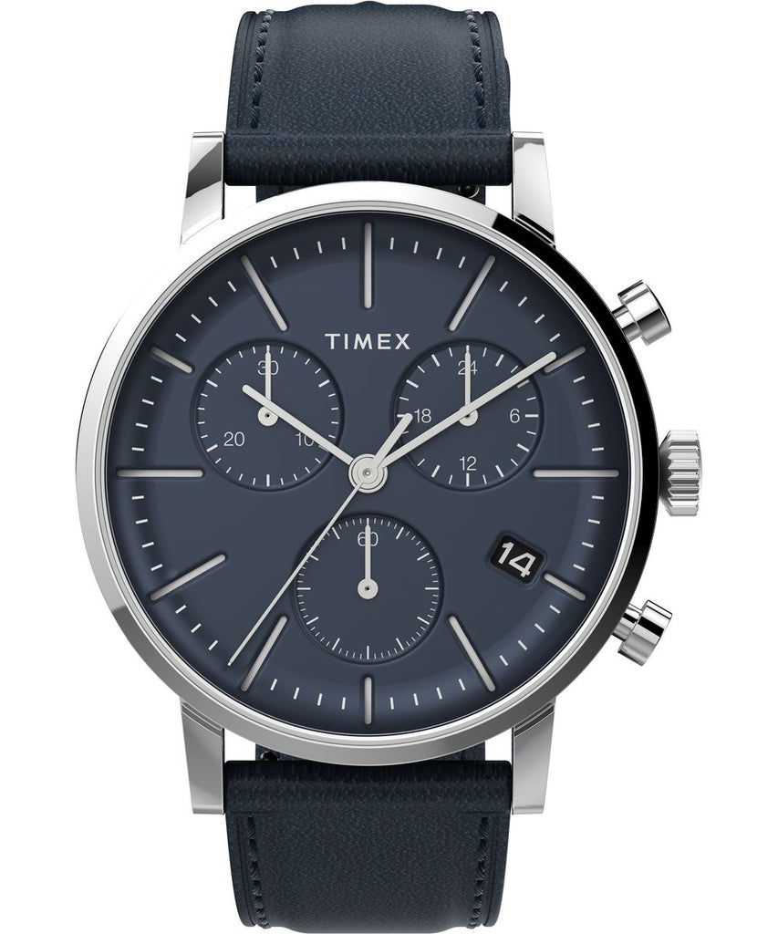 Timex Midtown Chronograph 40mm Leather Strap Watch - TW2V36800