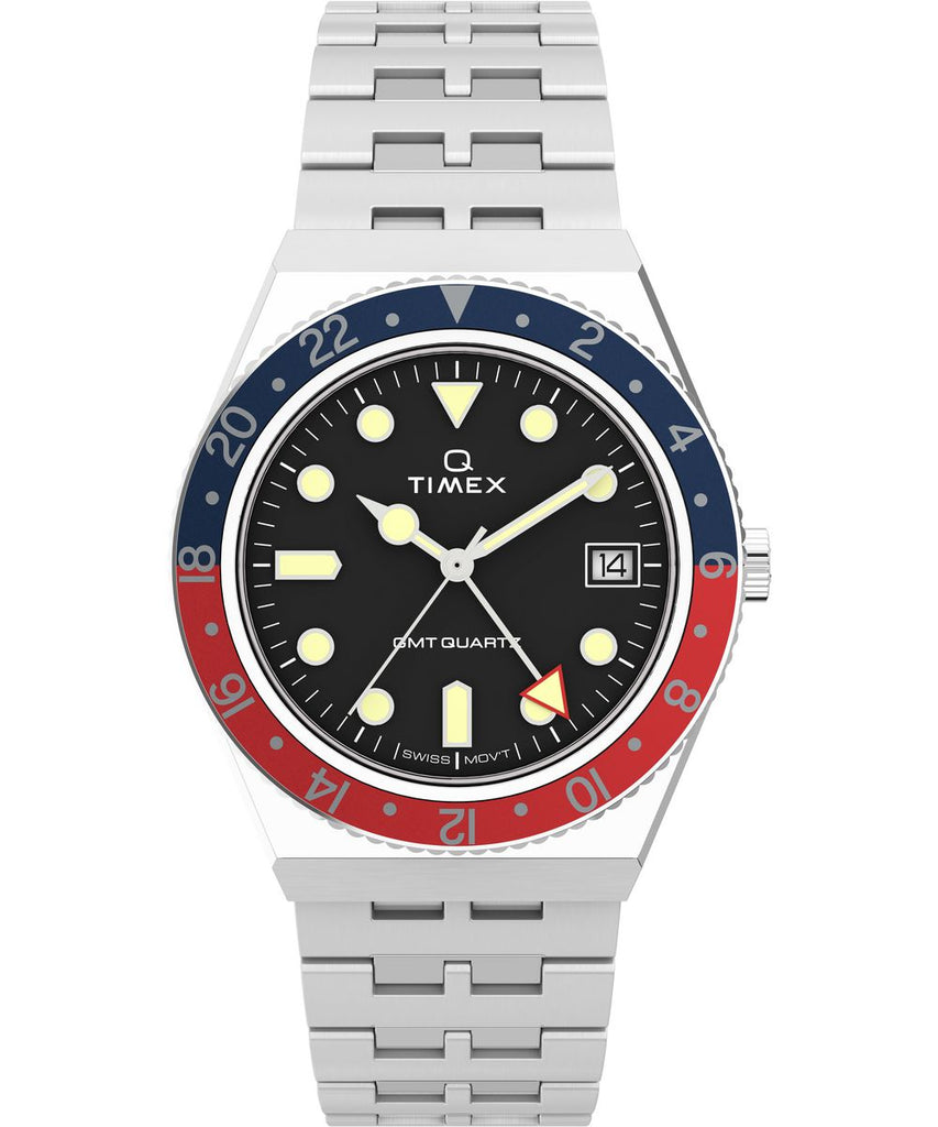 Timex Q Timex GMT 38mm Stainless Steel Bracelet Watch - TW2V38000