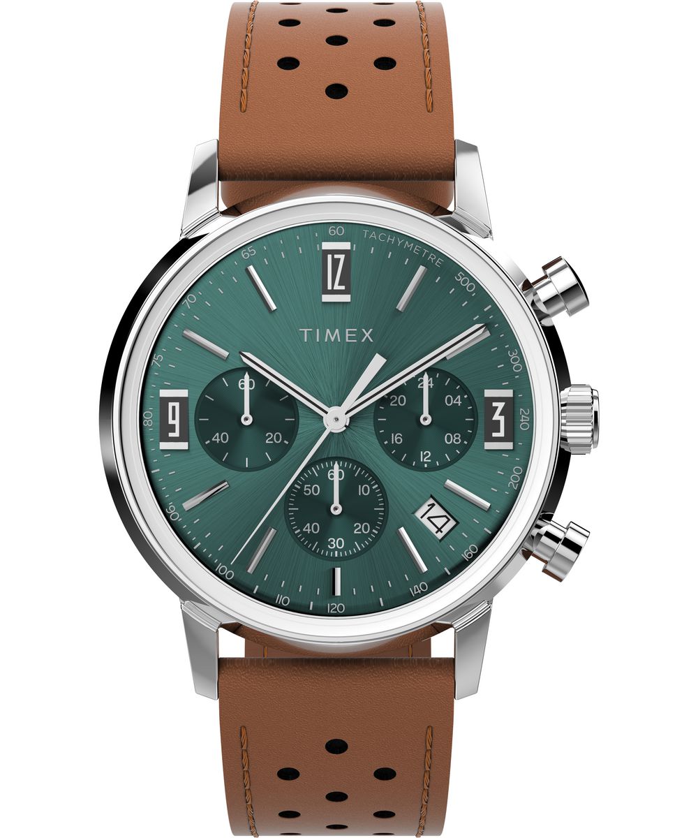 Timex Marlin® Chronograph Tachymeter 40mm Leather Strap Watch - TW2W10100