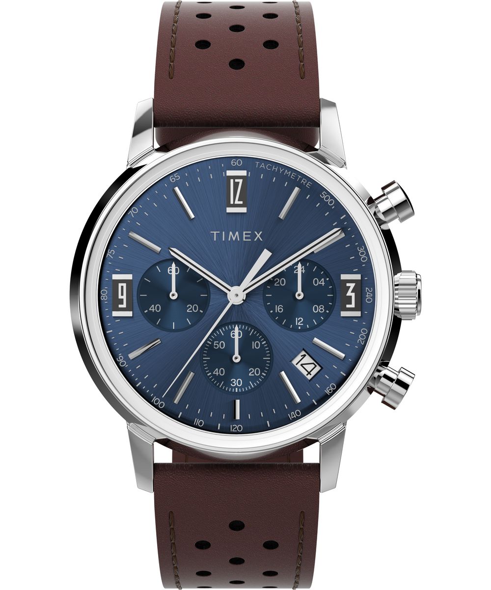 Timex Marlin® Chronograph Tachymeter 40mm Leather Strap Watch - TW2W10200