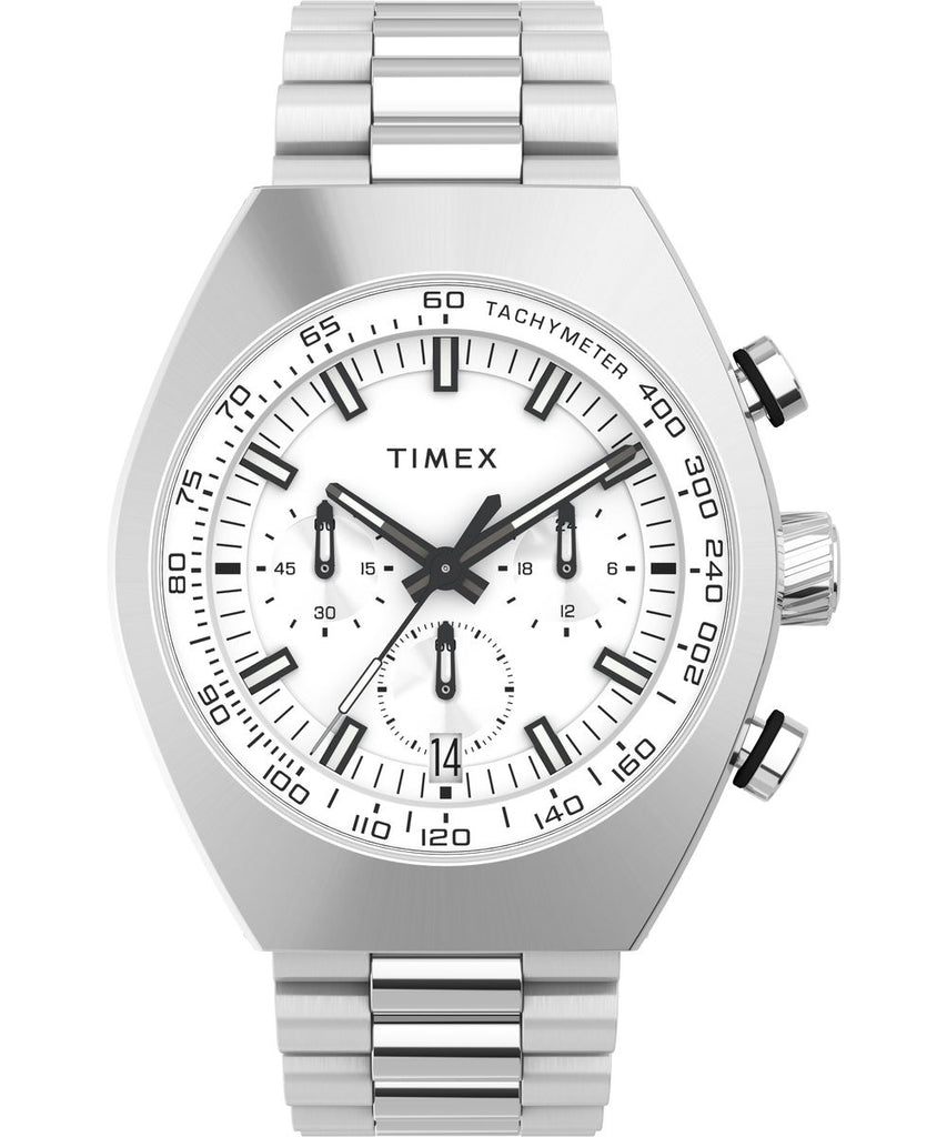 Timex Legacy Tonneau Chronograph 42mm Stainless Steel Bracelet Watch - TW2W22200