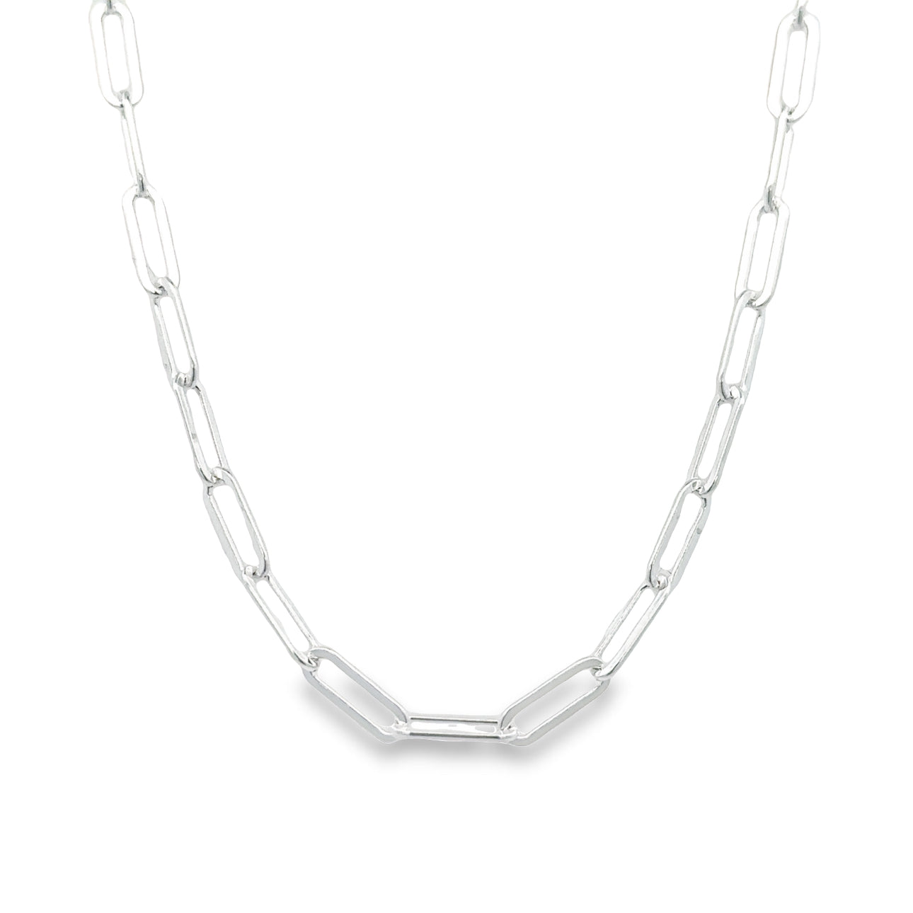 Sterling Silver Flat 4mm Paperclip Chain