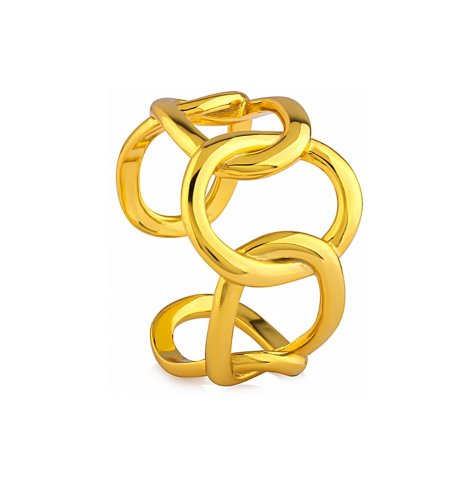Sterling Silver Adjustable Gold Plated Ring