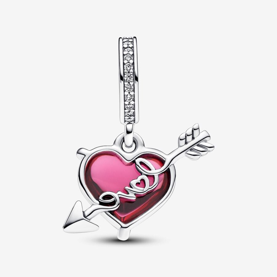 Pandora Red Heart & Arrow Murano Glass Dangle Charm - 793085C01 – Kavar