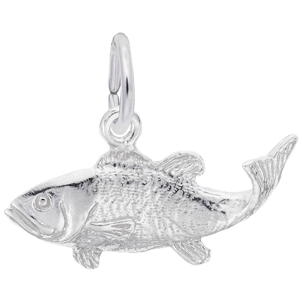Sterling Silver Bass Fish Charm