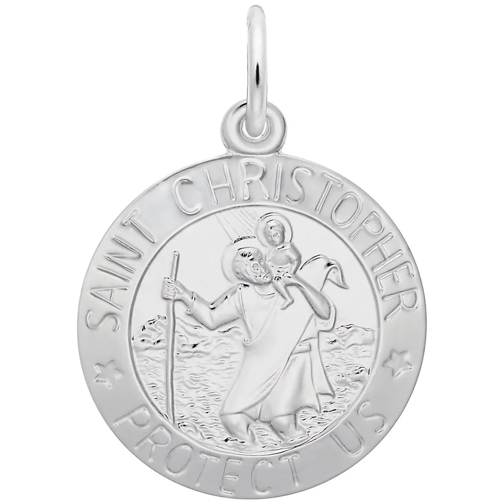 Sterling Silver St. Christopher Disc Charm
