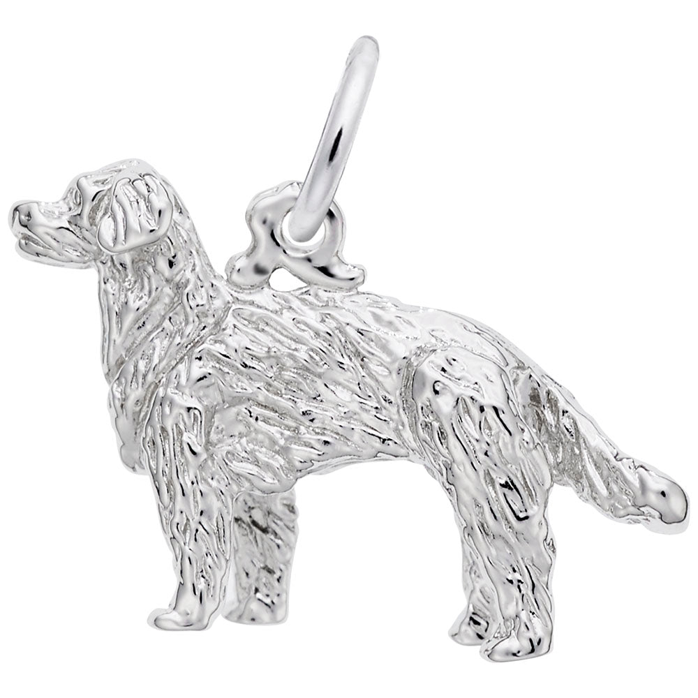 Sterling Silver Golden Retriever Dog Charm