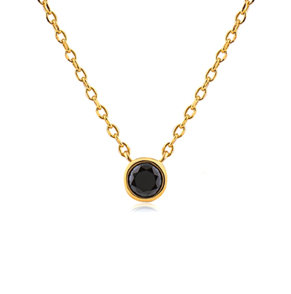 Silver Gold Plated Cubic Bezel Necklace