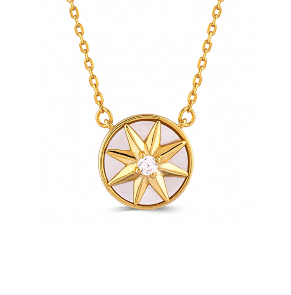 Silver Gold Plated Spinning Star Necklace