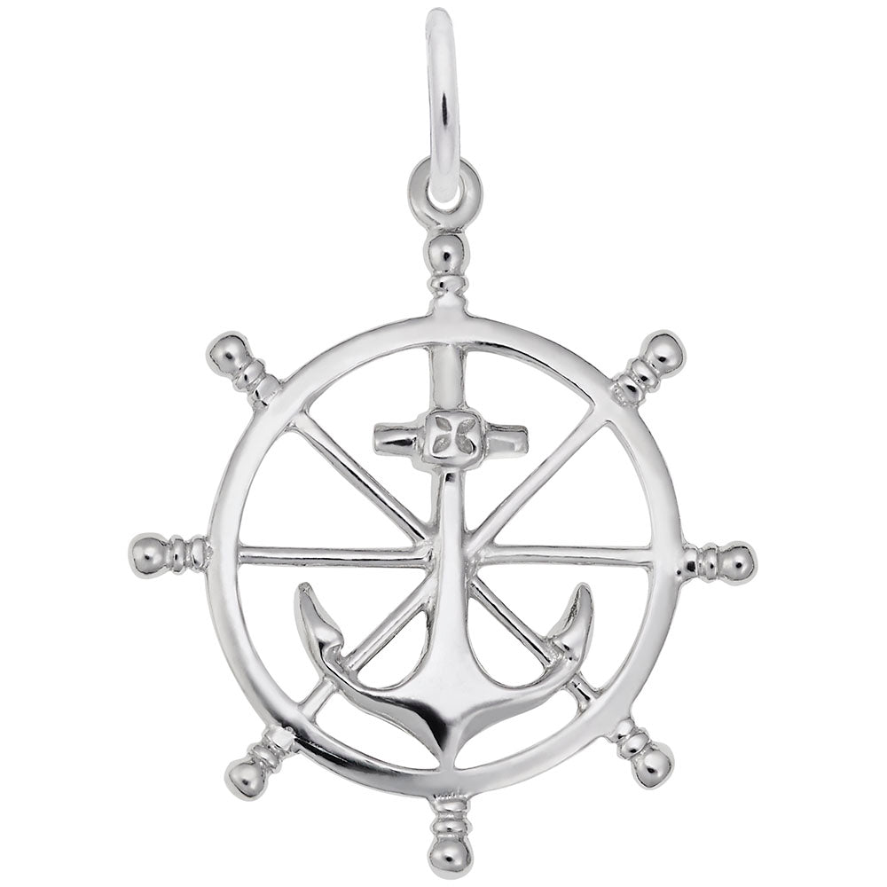 Sterling Silver Anchor & Ship Wheel Charm