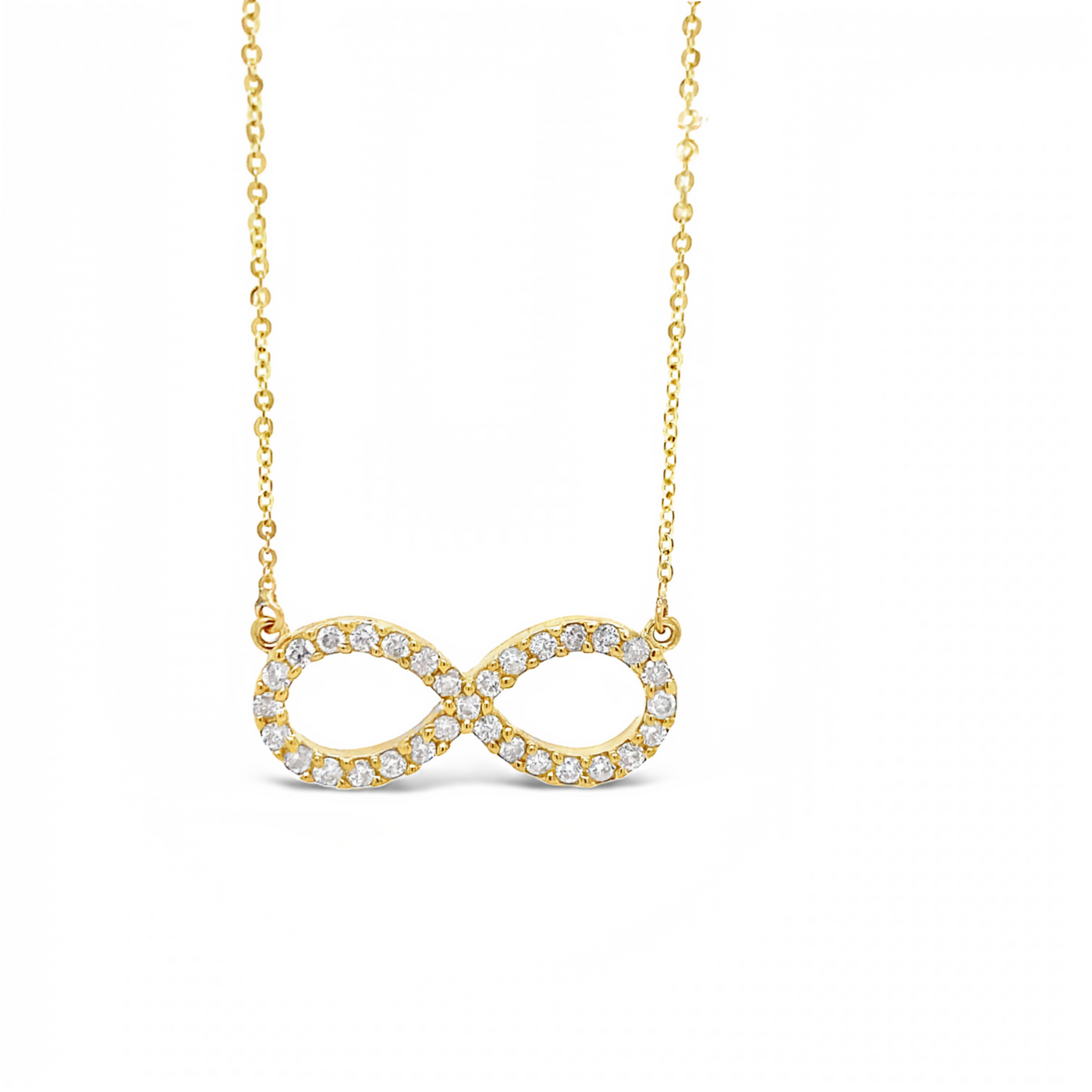 10 Karat Yellow Gold Diamond Infinity Necklace