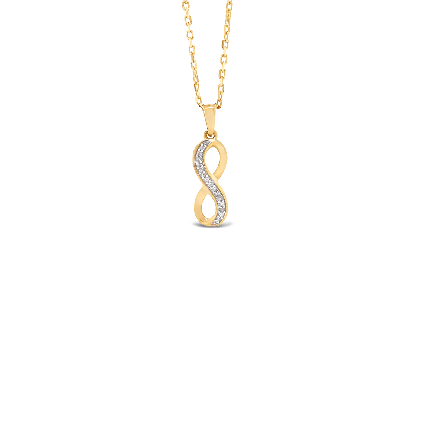 10 Karat Yellow Gold Diamond Infinity Necklace