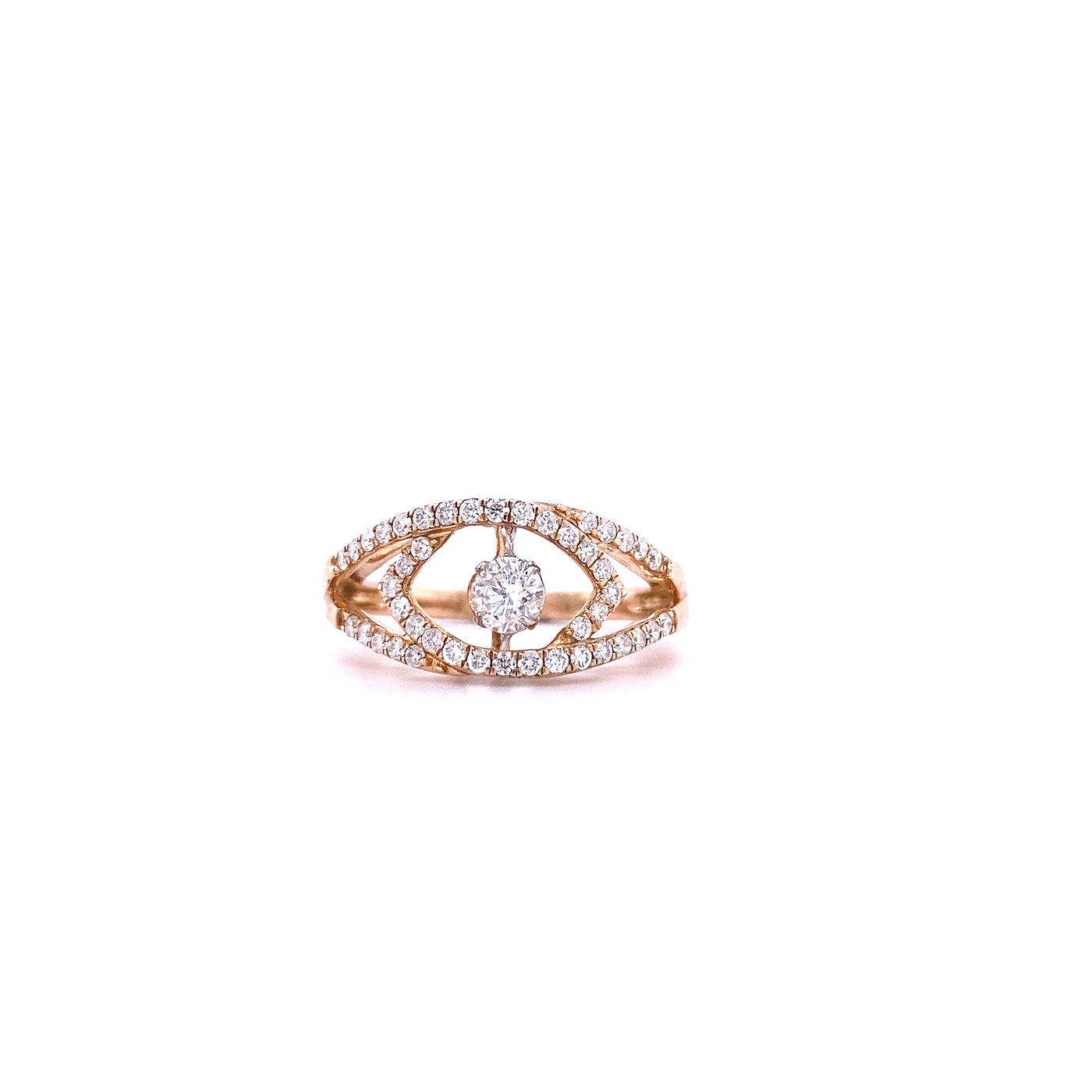 10 Karat Rose Gold Dancing Diamond Ring
