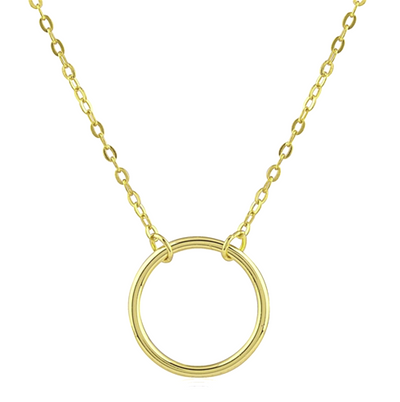 Sterling Silver Gold Plated Circle Necklace