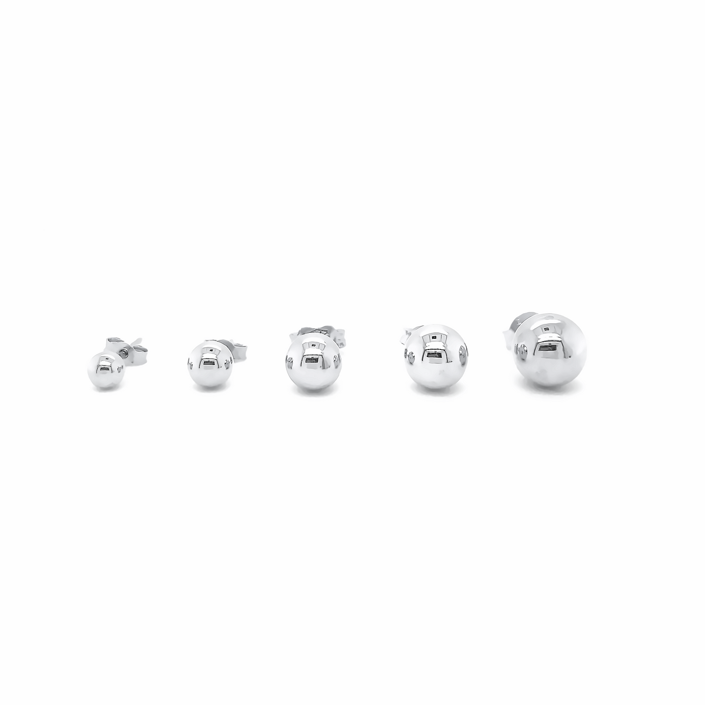 10 Karat White Gold Sphere Stud Earrings