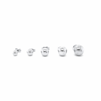 10 Karat White Gold Sphere Stud Earrings
