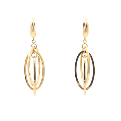 10 Karat Yellow Gold Geometric Dangle Earrings