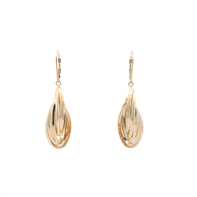 10 Karat Yellow Gold Geometric Dangle Earrings