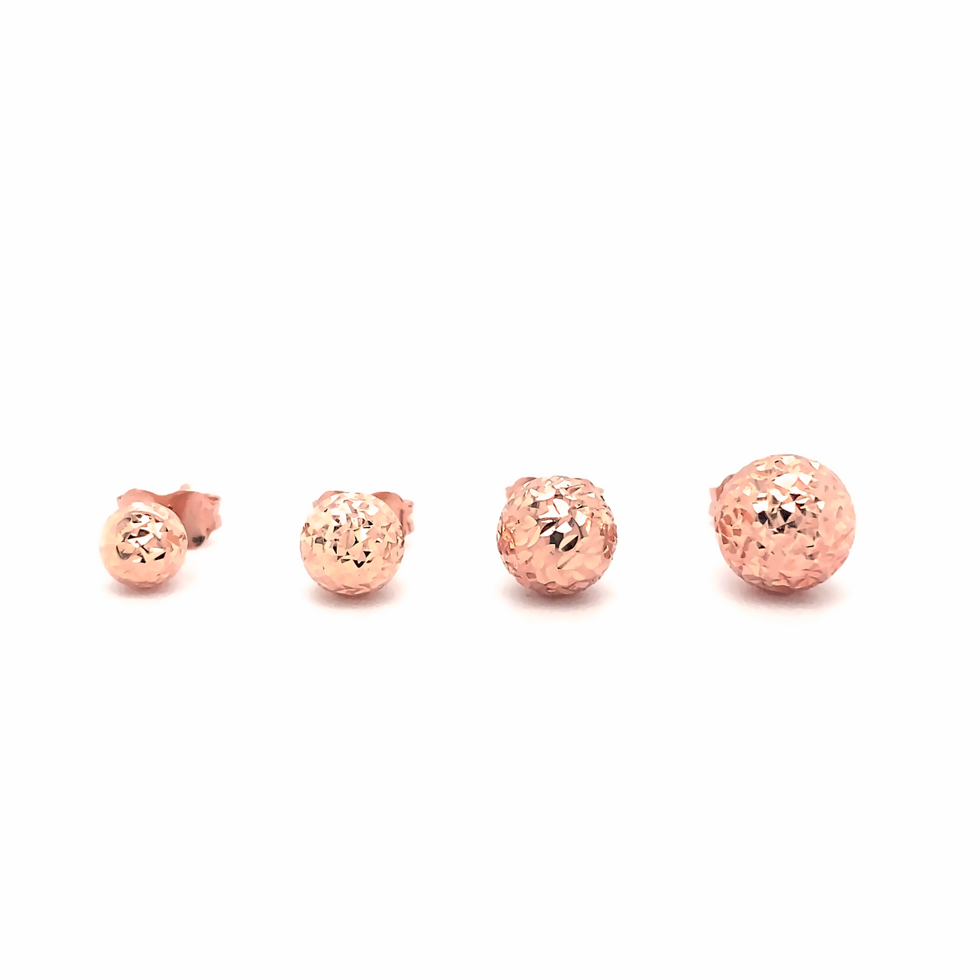 10 Karat Rose Gold Sparkle Cut Stud Earrings