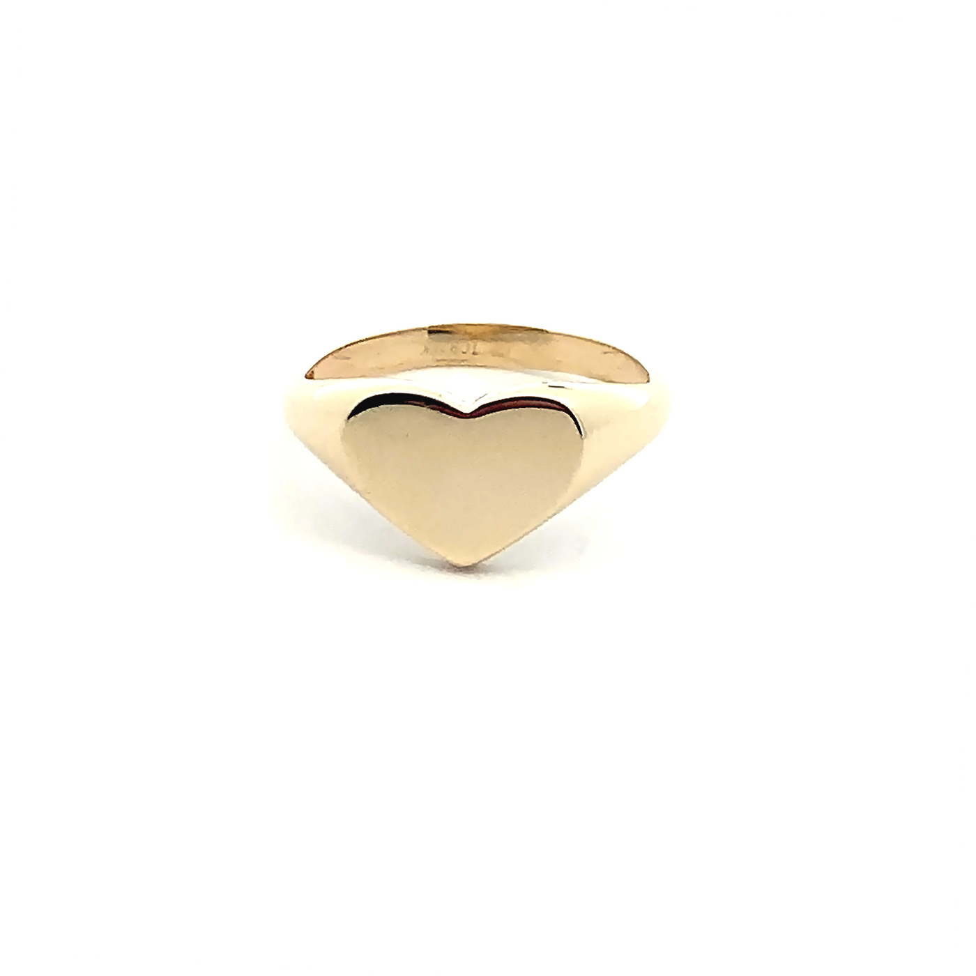 10 Karat Yellow Gold Heart Signet Ring