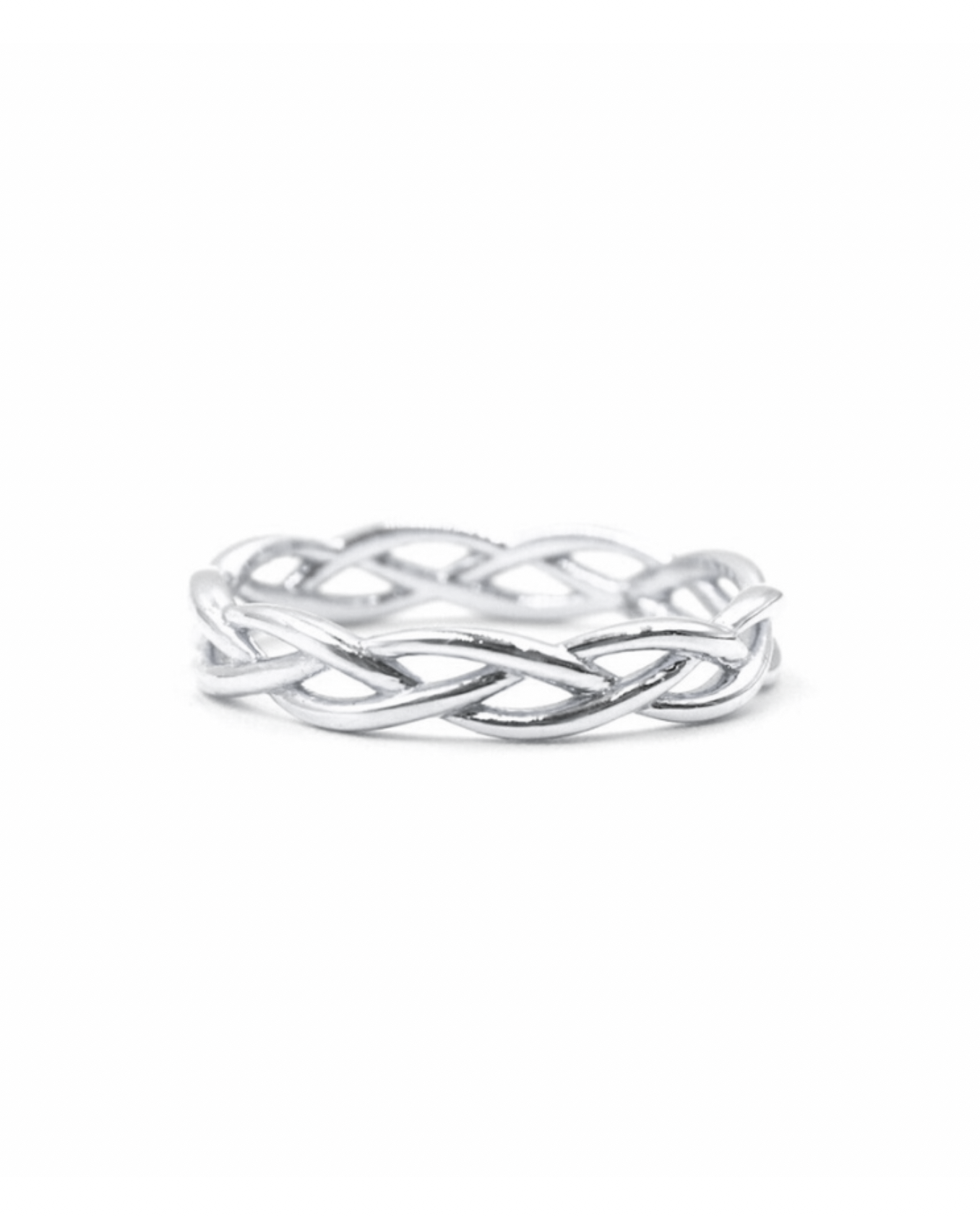 10 Karat White Gold Open Weave Ring