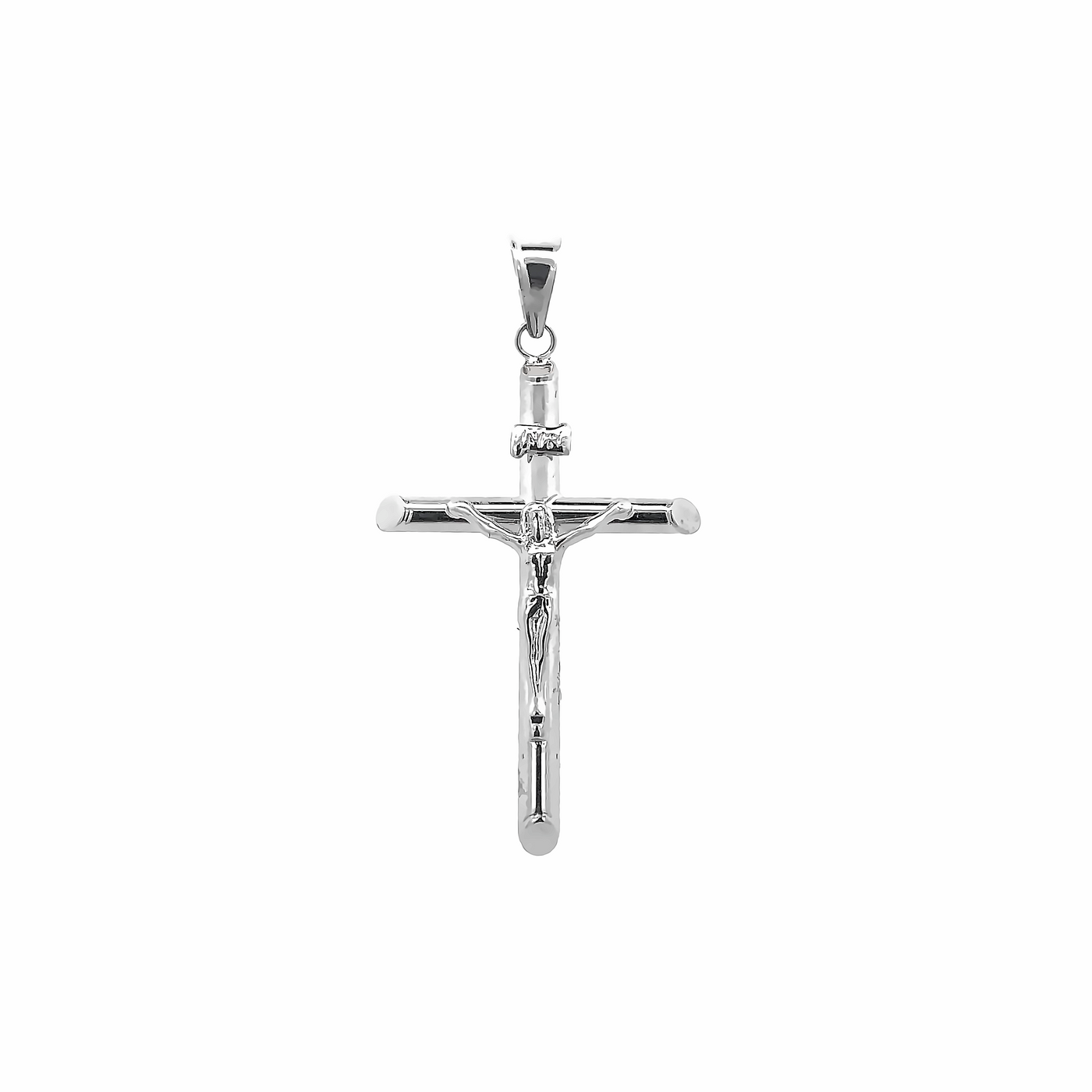 10 Karat White Gold Crucifix Cross Pendant