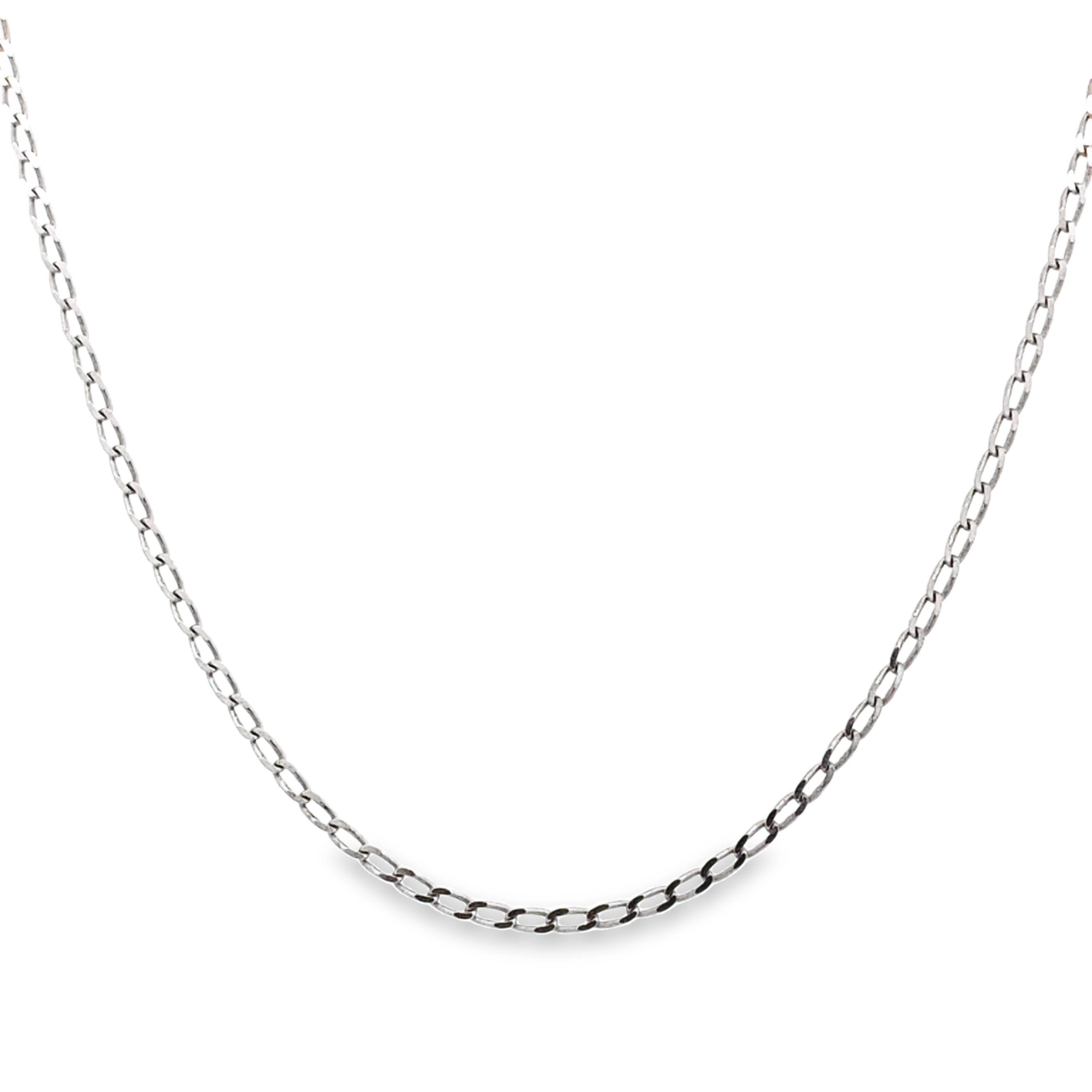 10 Karat White Gold 1.6mm Curb Link Chain Kavar