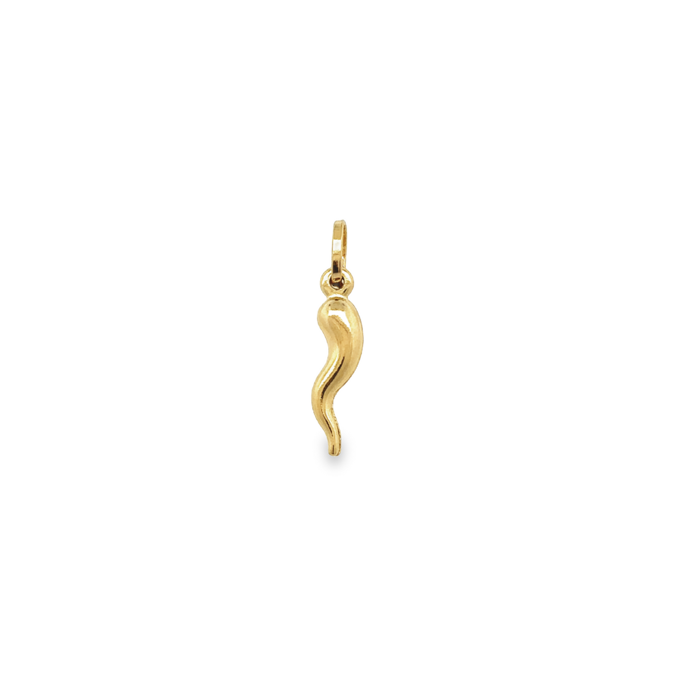18 Karat Yellow Gold Mini Corno Italian Horn Pendant 15mm