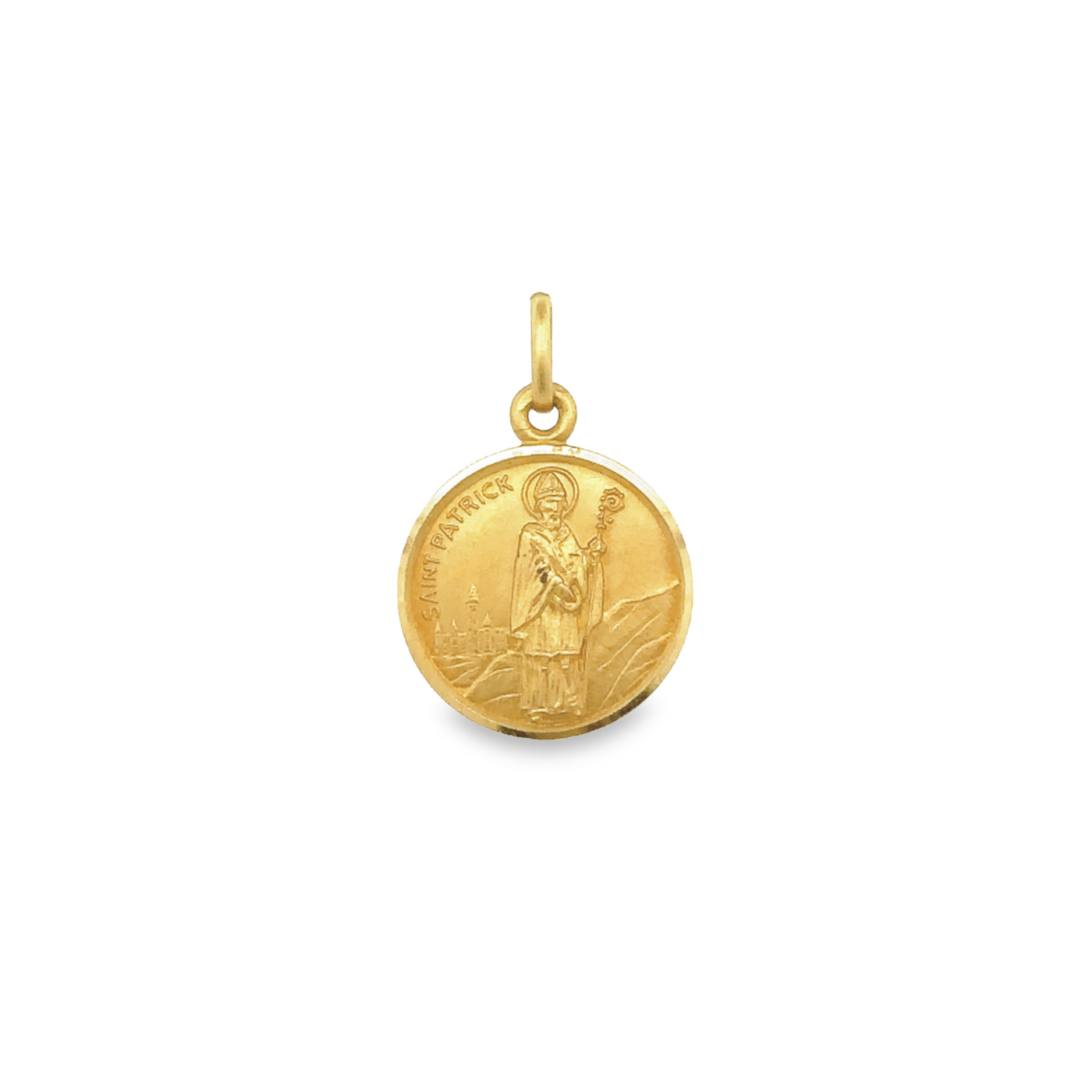 18 Karat Yellow Gold St. Patrick Medallion Pendant