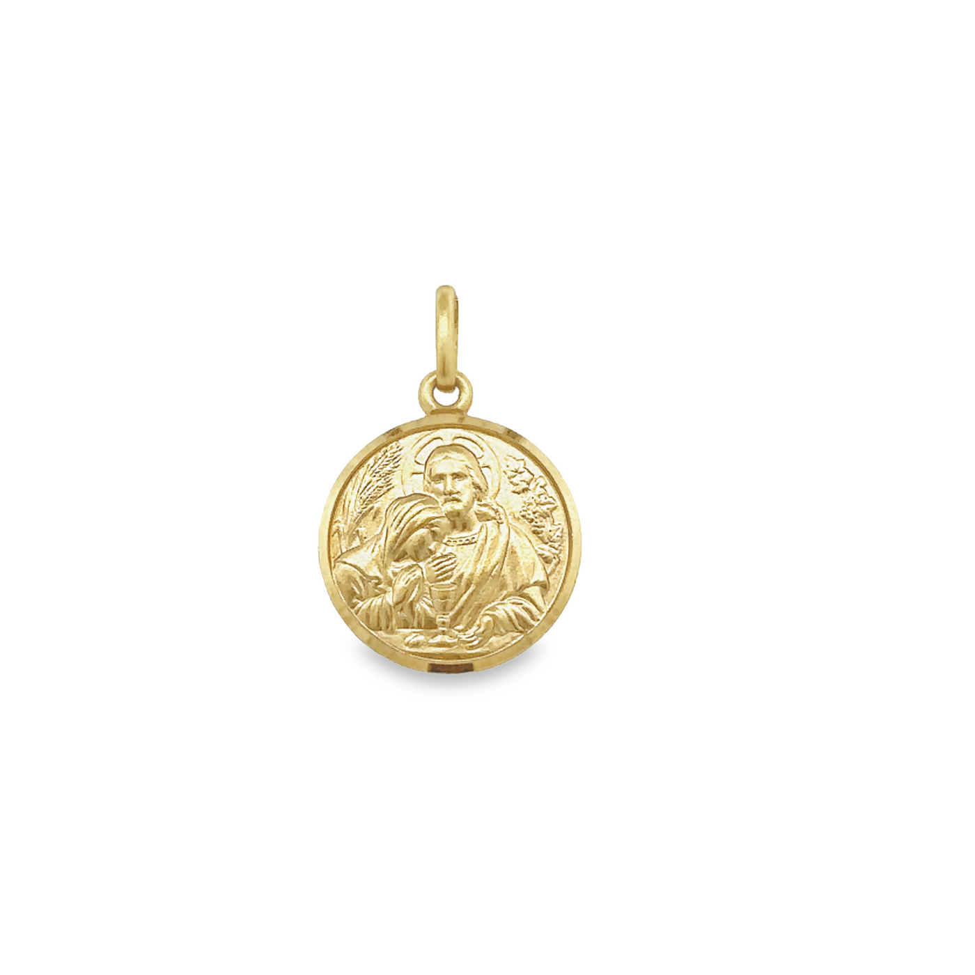14 Karat Yellow Gold Communion Medallion Pendant