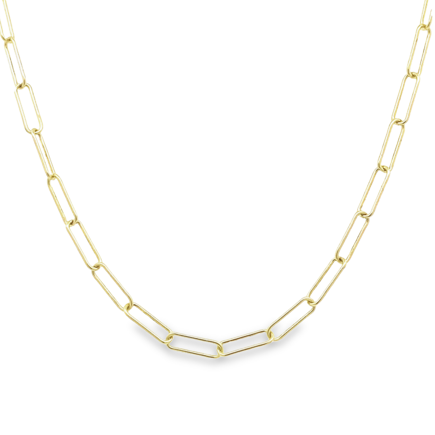 Sterling Silver Gold Plated Paperclip Chain
