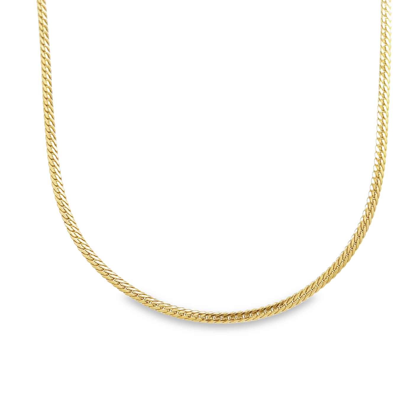 10 Karat Yellow Gold Flat Curb 3mm Link Necklace