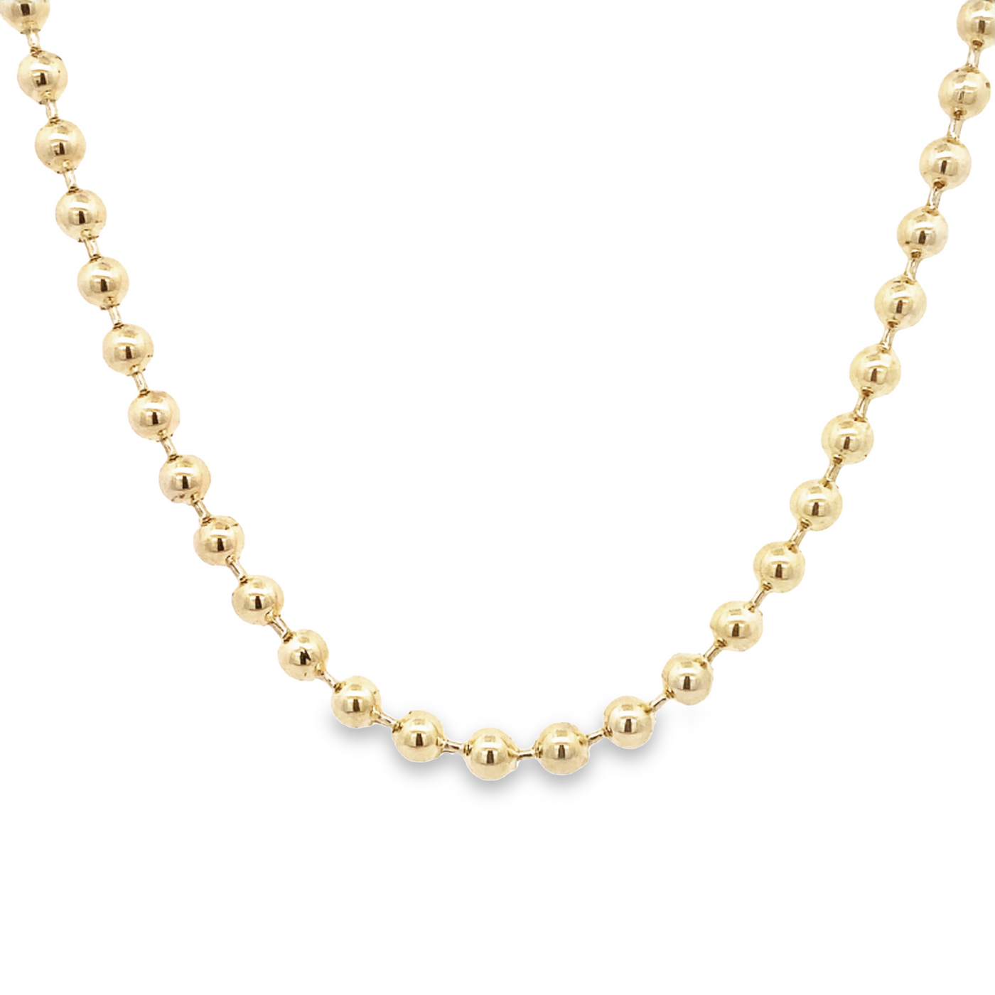 10 Karat Yellow Gold 4mm Beaded 24" Chain Necklace