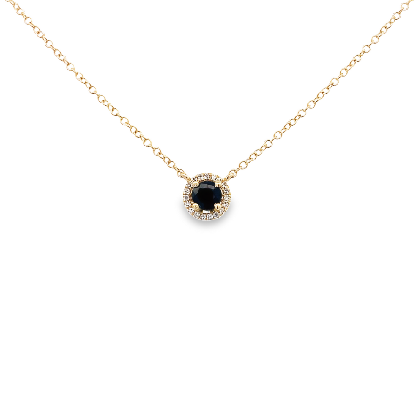 14 Karat Yellow Gold Sapphire and Diamond Necklace