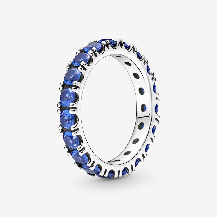Pandora Sparkling Row Eternity Blue Ring 190050C02