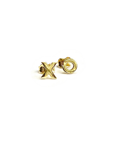 10 Karat Yellow Gold X and O Stud Earrings