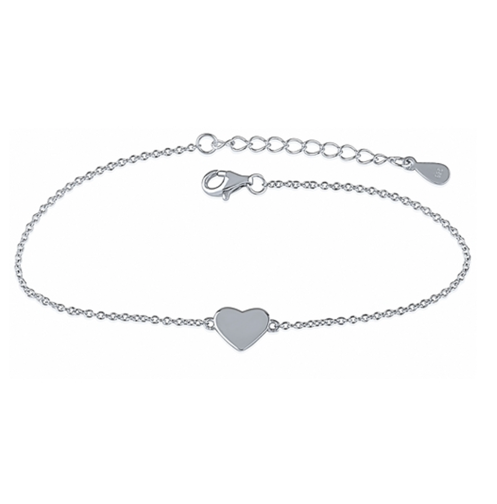 Sterling Silver Heart Chain Bracelet