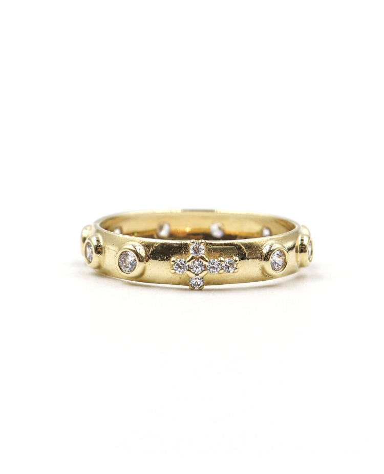 18 Karat Yellow Gold Rosary Ring