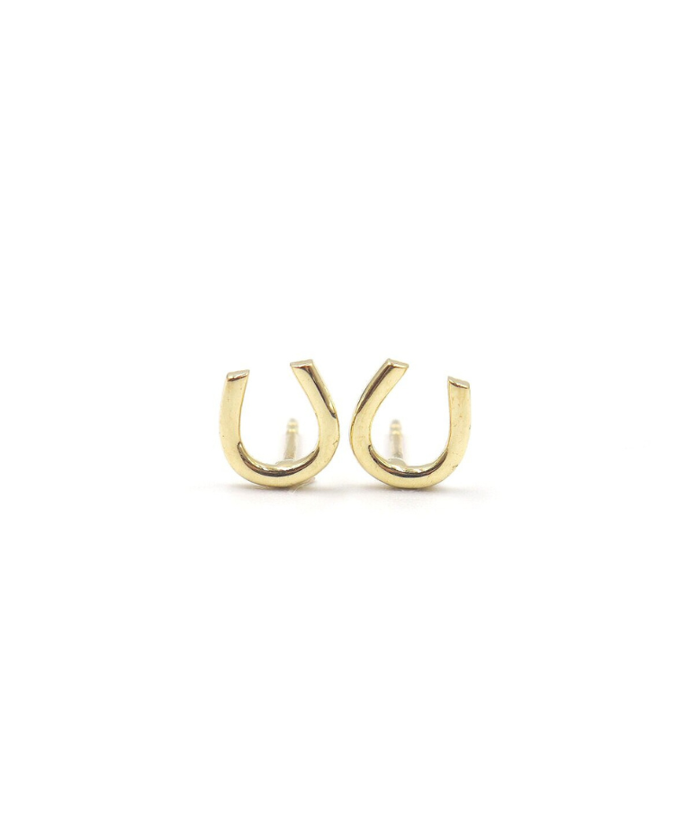 10 Karat Yellow Gold Horseshoe Stud Earrings