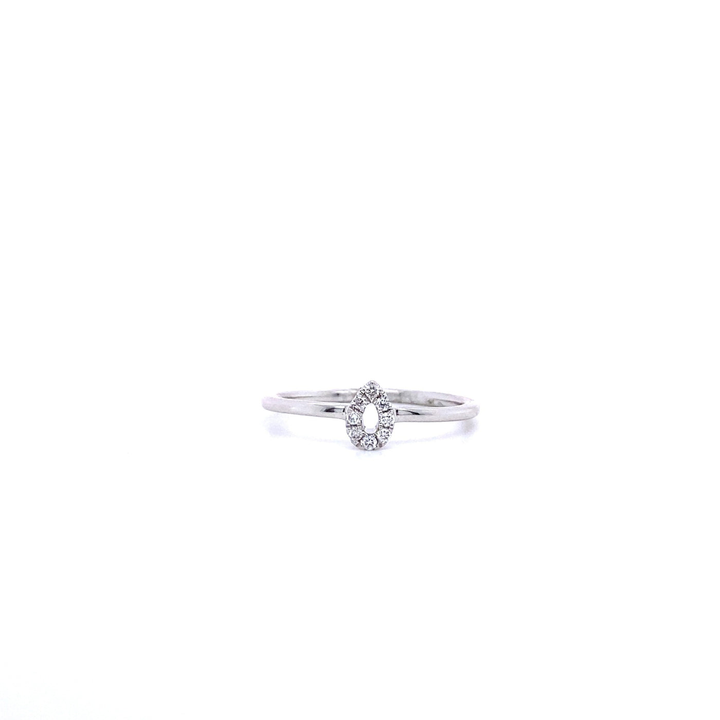 14 Karat Open Teardrop/Pear Shape Mini Diamond Ring