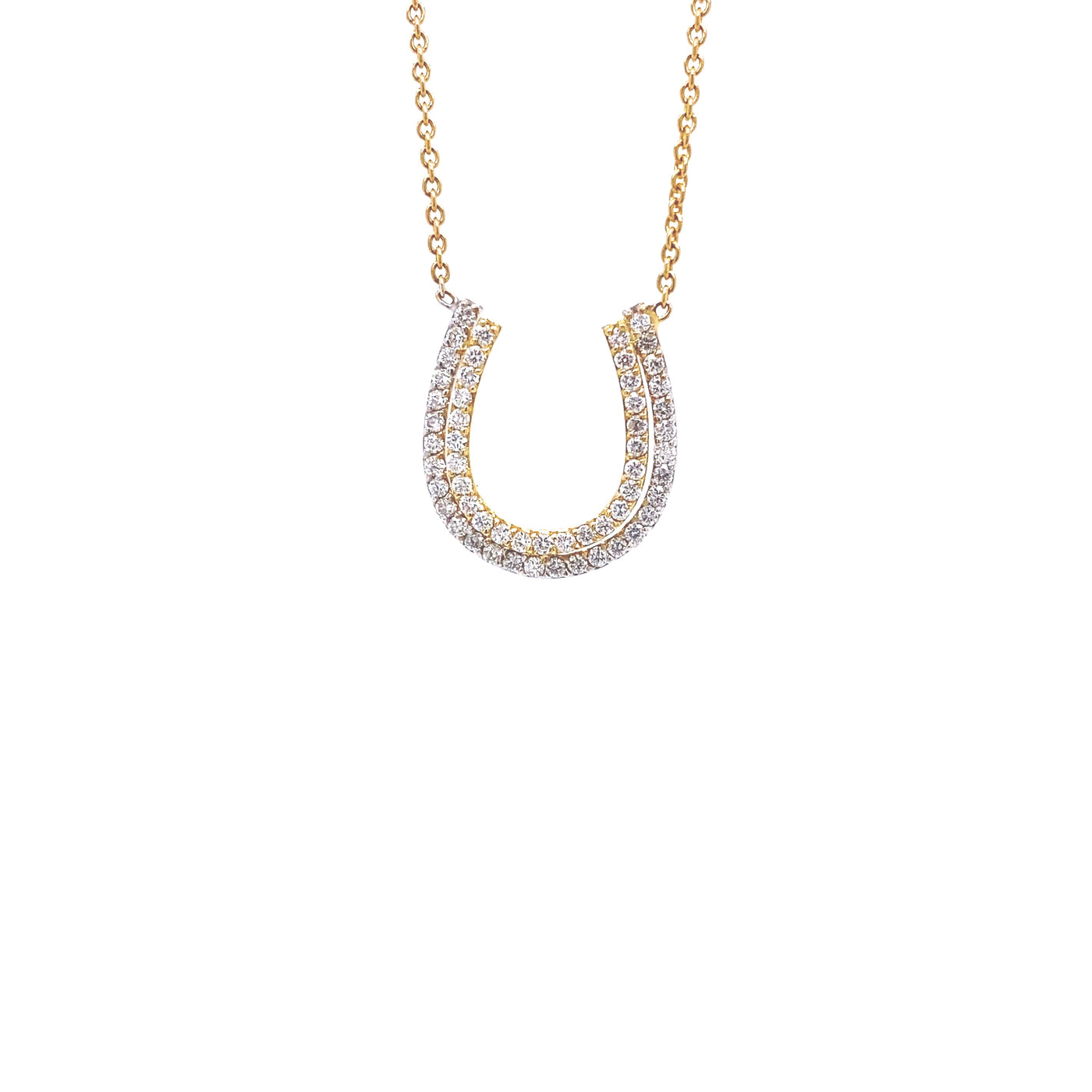 18 Karat Gold Diamond Horseshoe Necklace