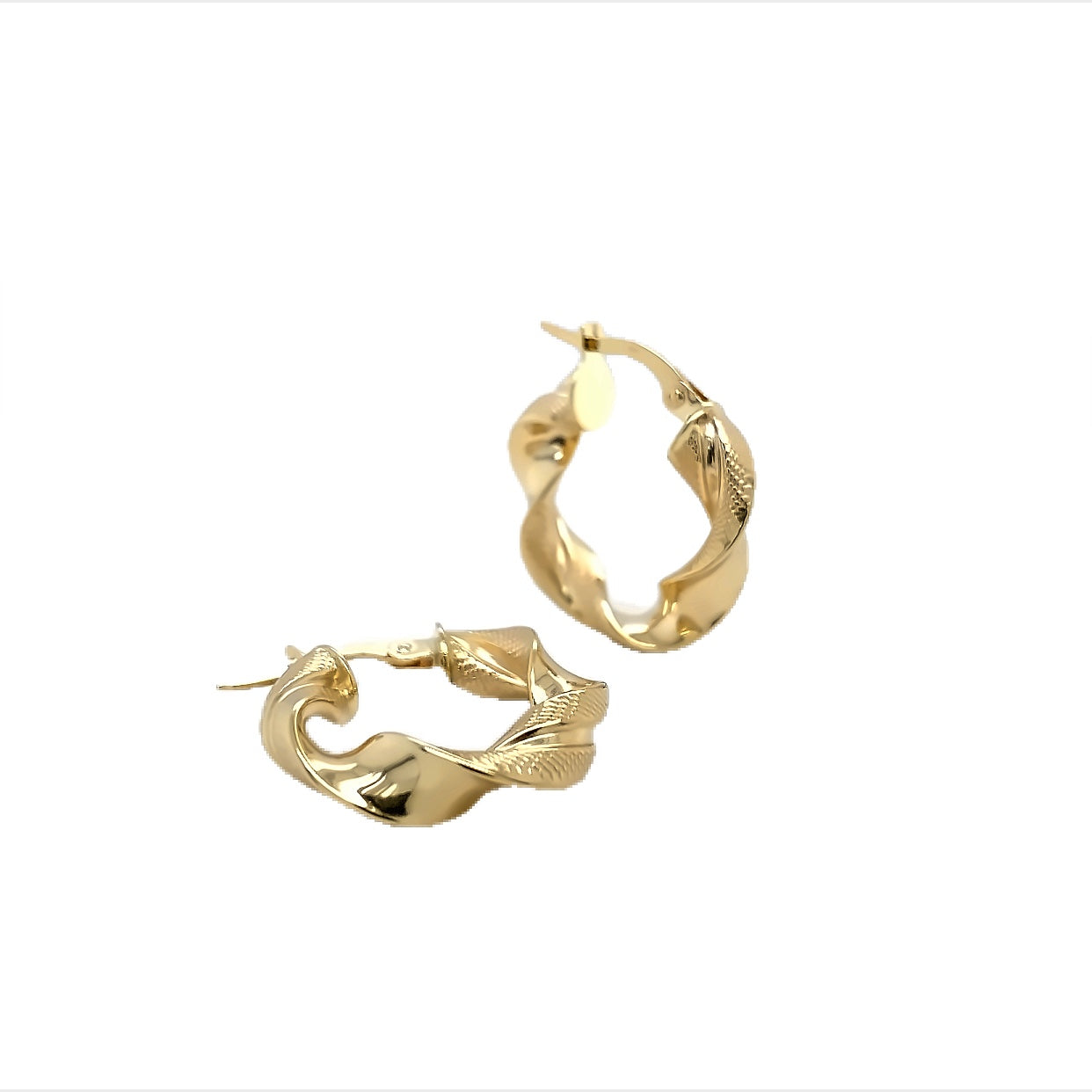 10 Karat Yellow Gold Small Twist Hoop Earrings