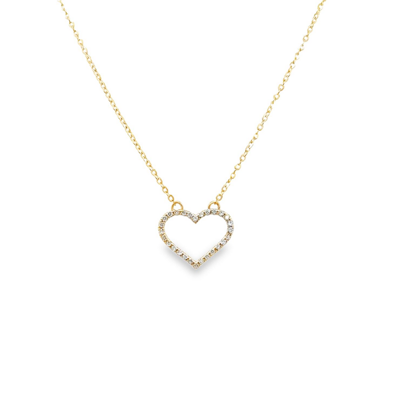 10 Karat Yellow Gold Laboratory Diamond Heart Necklace
