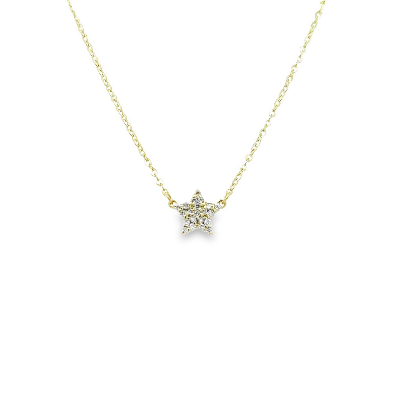 10 Karat Yellow Gold Laboratory Diamond Star Necklace