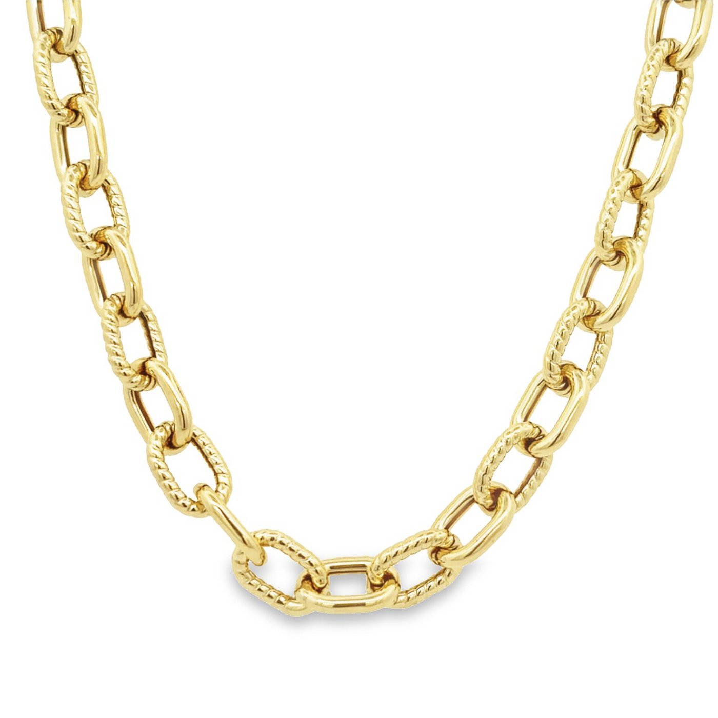 14 Karat Yellow Gold 18" 9mm Open Link Chain Necklace