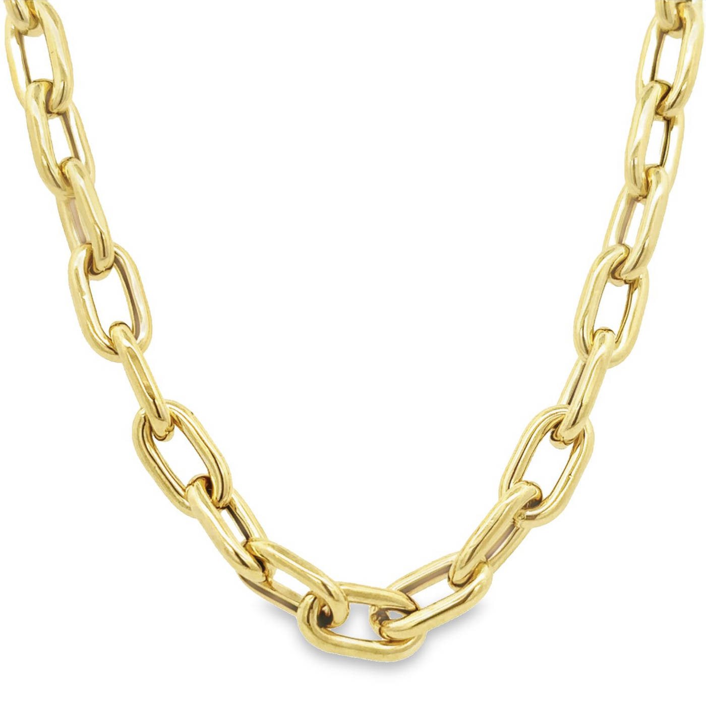 14 Karat Yellow Gold 20" Smooth Open Link Chain Necklace