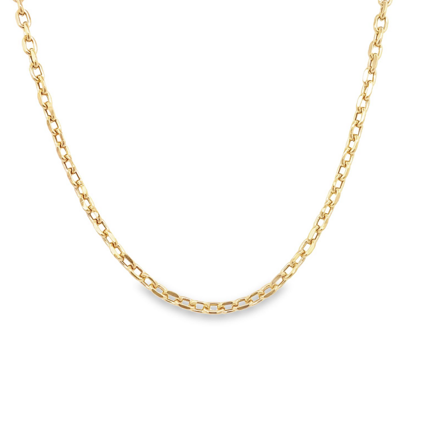10 Karat Yellow Gold 3mm Squared Oval Link Chain