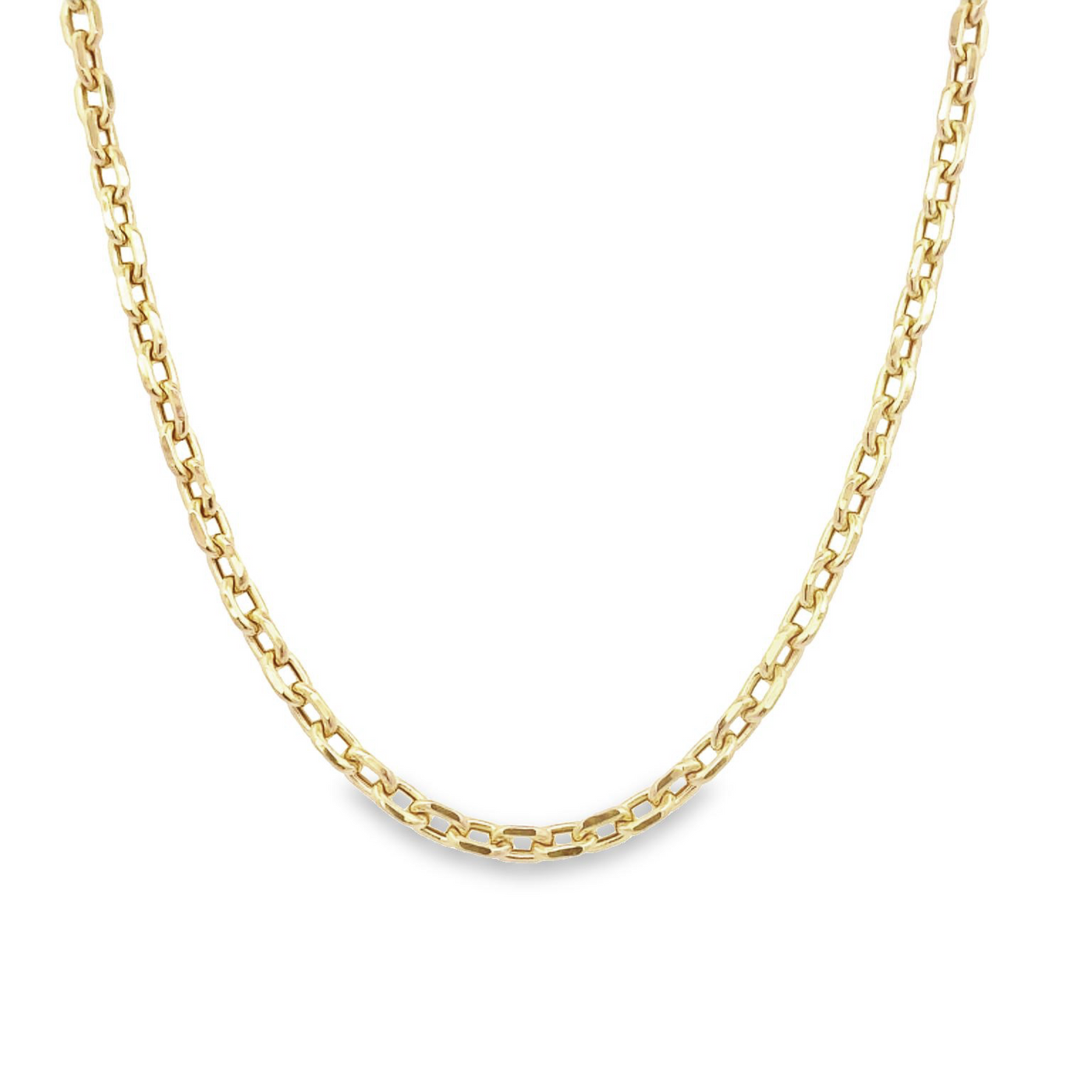 10 Karat Yellow Gold 4mm Squared Oval Link Chain